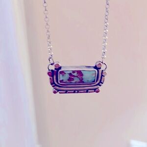 Sterling Silver turquoise bar necklace